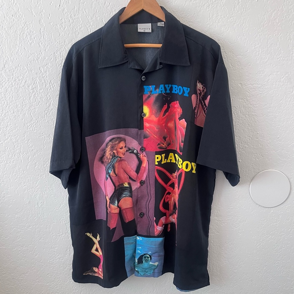 90s Playboy Centerfold Magazine Button up Shirt Men’s Vintage